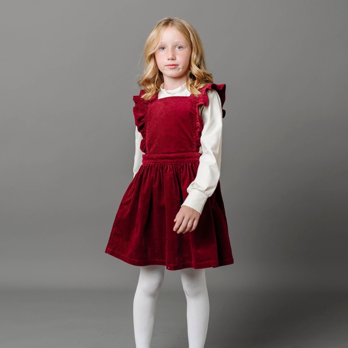 Hope & Henry Little Girls Organic Corduroy Ruffle Jumper