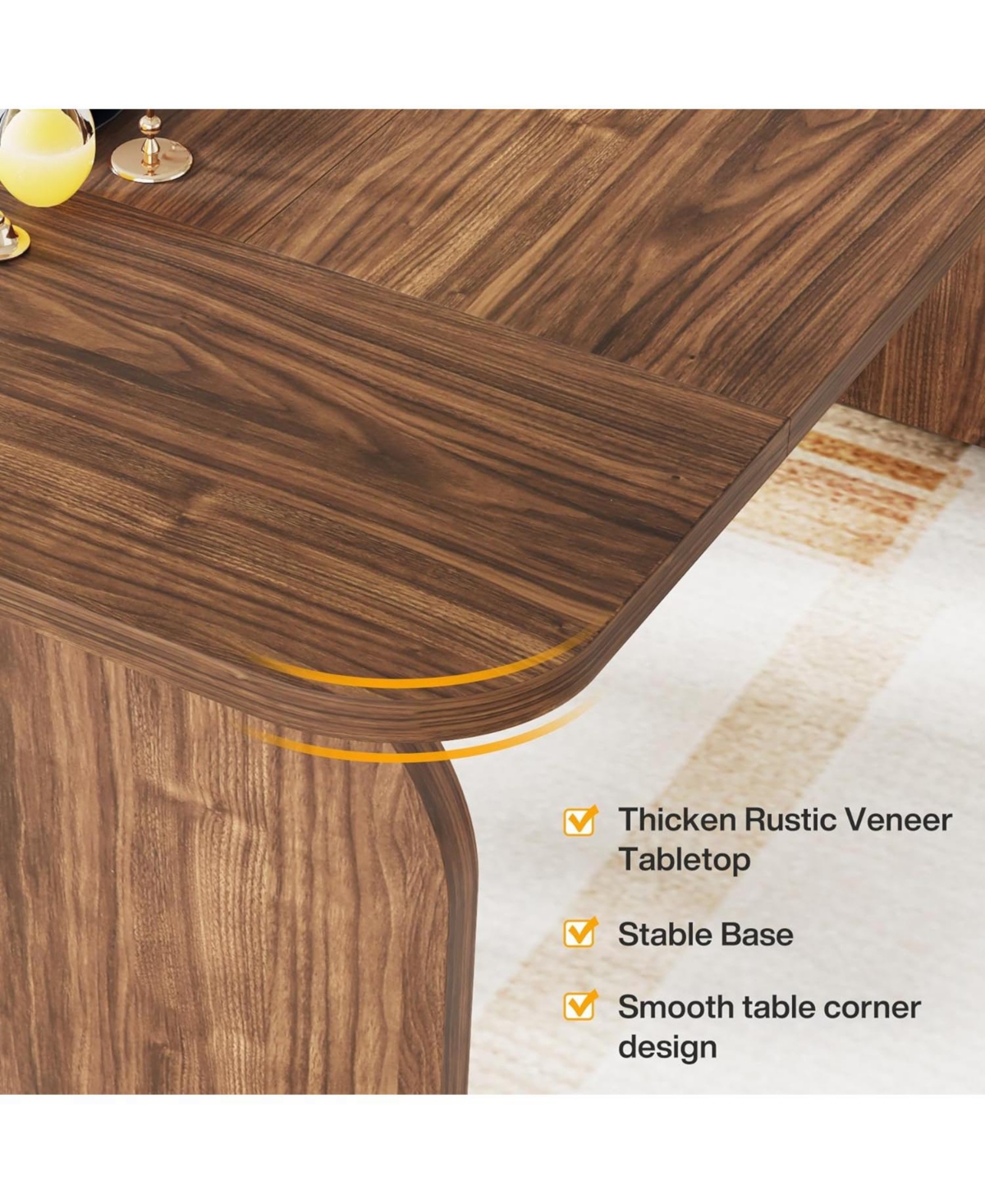 Tribesigns 63-Inch Rectangular Dining Table for 4 Person, Farmhouse Kitchen Dinner Table with Wood Laminated Board Tabletop for Dining Room, Kitchen