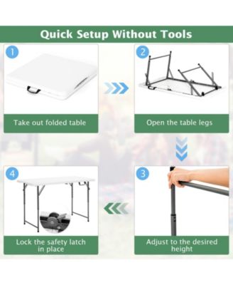 3-Level Height Adjustable Folding Table