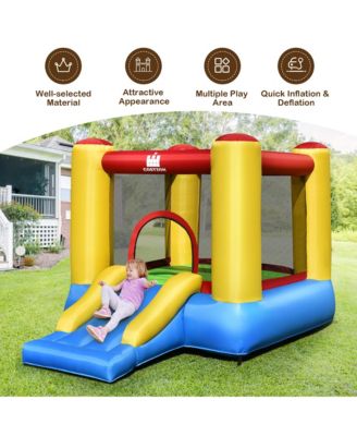 Inflatable Bouncer Kids Bounce House Jumping Castle Slide w/ 480W Blower