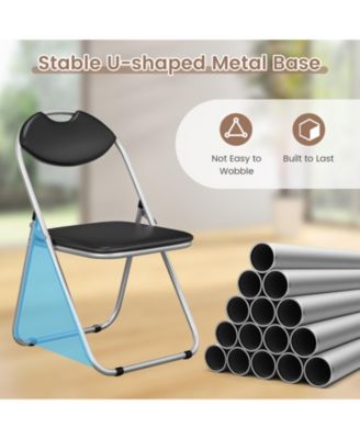 2 Pieces Portable Folding Dining Chairs Set with Carrying Handles