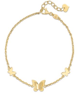 Butterfly Chain Bracelet in 14K Gold, 6.5 in adj to 7.5 in, approx. 2.9 grams