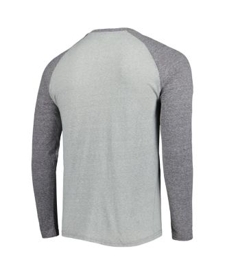 Men's Heather Gray/Heather Charcoal Charlotte FC Ledger Raglan Long Sleeve T-Shirt