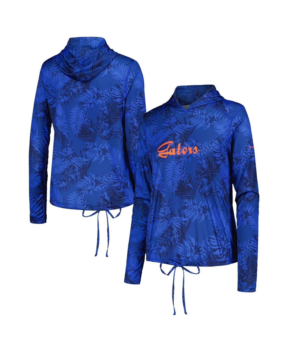 Women's Royal Florida Gators Summerdry Printed Long Sleeve Hoodie T-Shirt - Royal