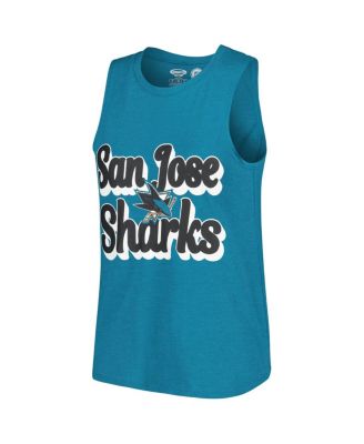 Women's Teal/Black San Jose Sharks Meter Muscle Tank Top Pants Sleep Set