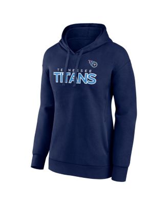 Women's Navy Tennessee Titans Iconic Cotton Fleece Checklist Pullover Hoodie
