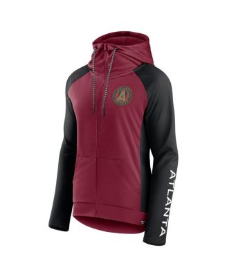 Women's Red/Black Atlanta United FC Iconic Raglan Full-Zip Hoodie