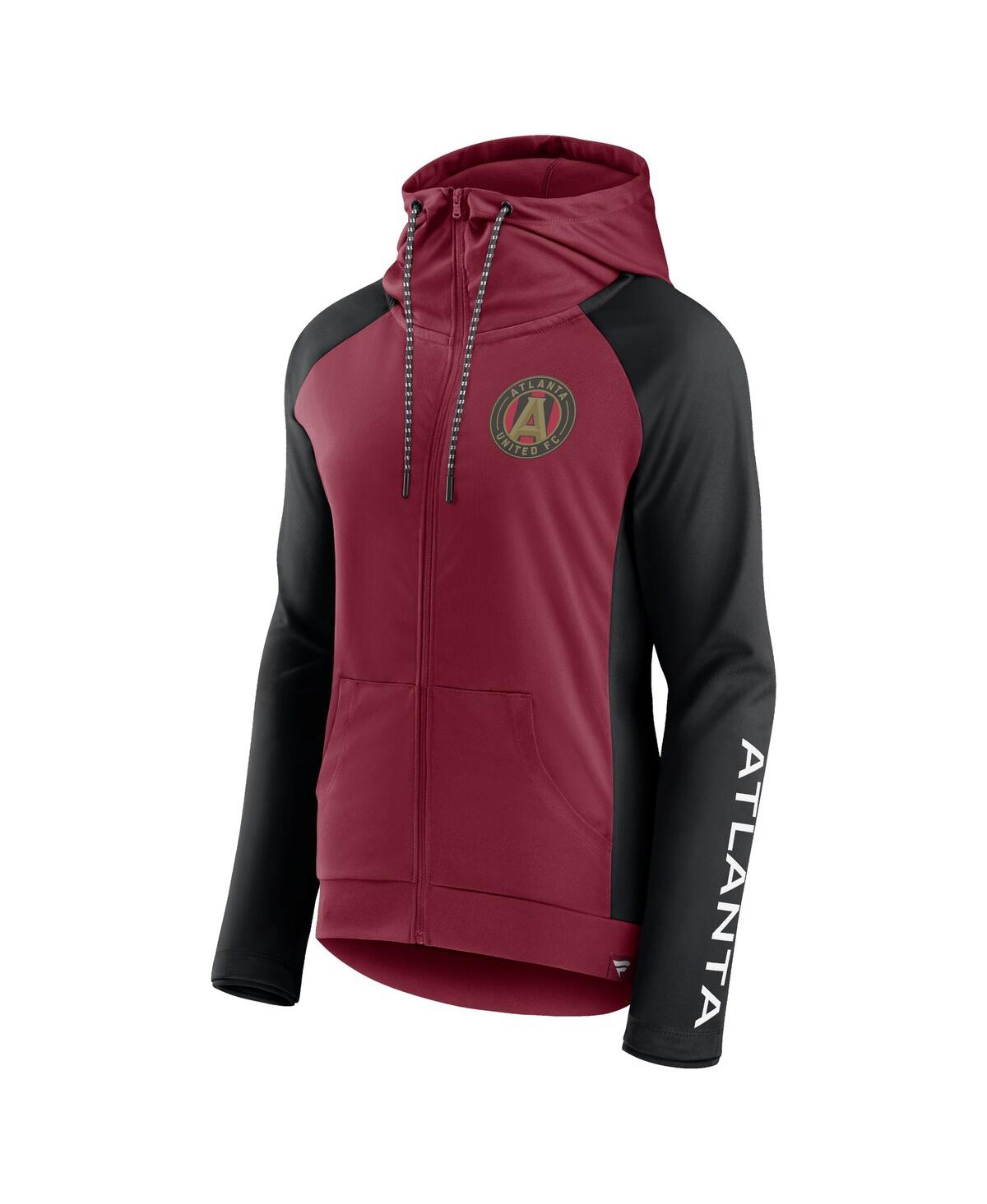 Fanatics Women'sBlack Atlanta United Fc Iconic Raglan Full-Zip Hoodie - Red, Black
