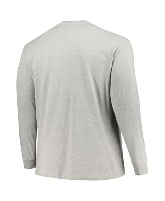 Men's Heather Gray Michigan State Spartans Big Tall Mascot Long Sleeve T-Shirt