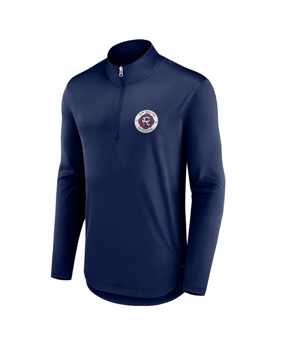 FANATICS MEN'S NAVY NEW ENGLAND REVOLUTION ICONIC QUARTER-ZIP JACKET 