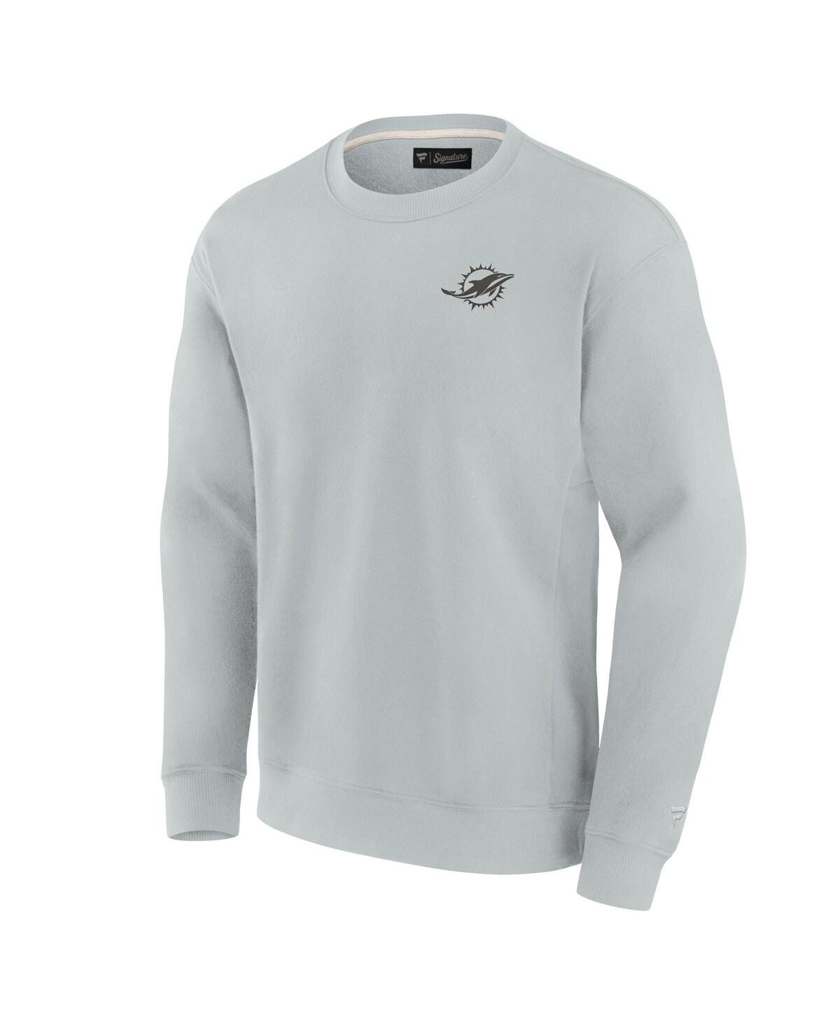 Shop Fanatics Men's And Women's Miami Dolphins Super Soft Pullover Crew Sweatshirt In Gray