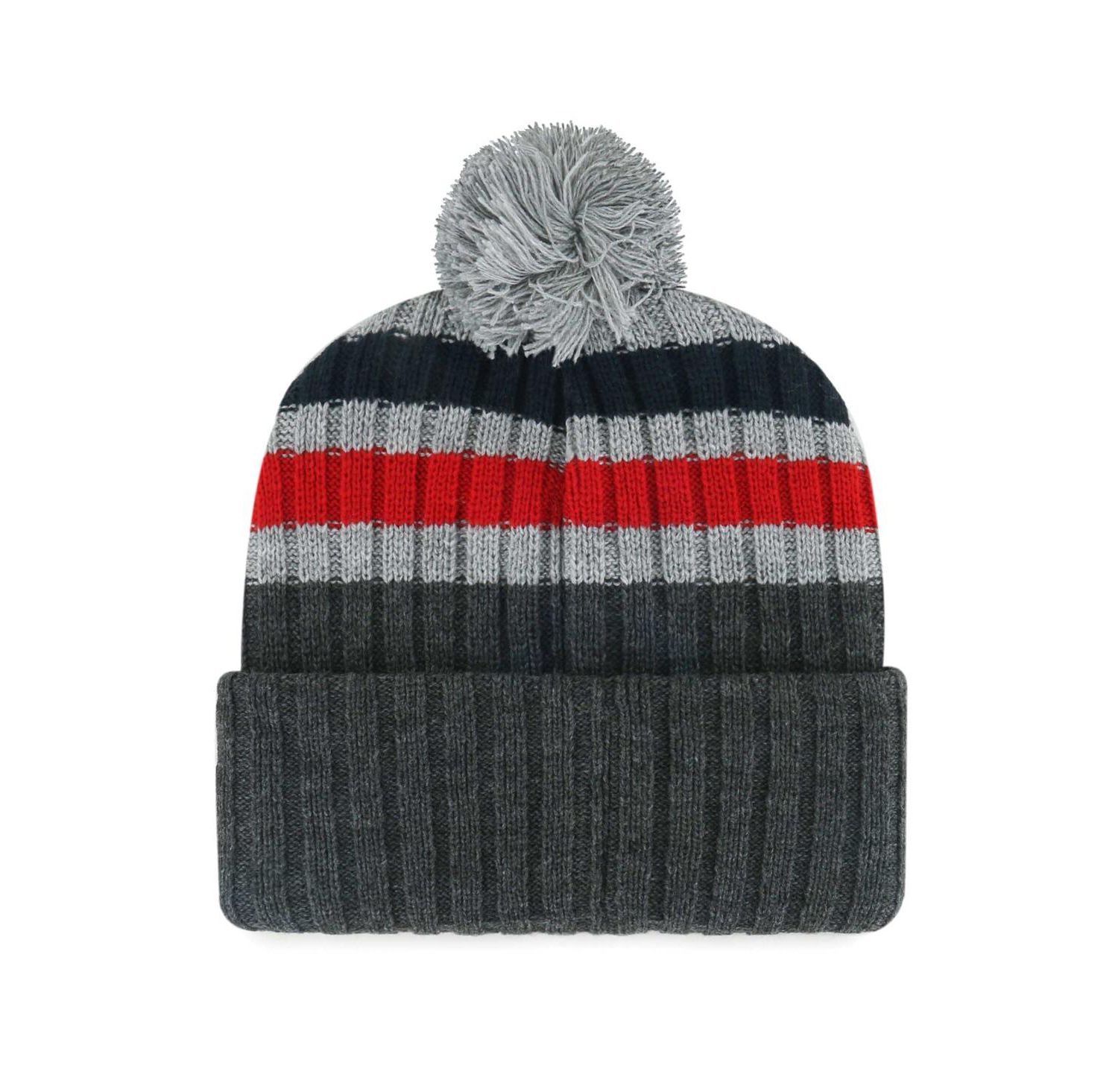 Men's Gray Washington Nationals Stack Cuffed Knit Hat with Pom