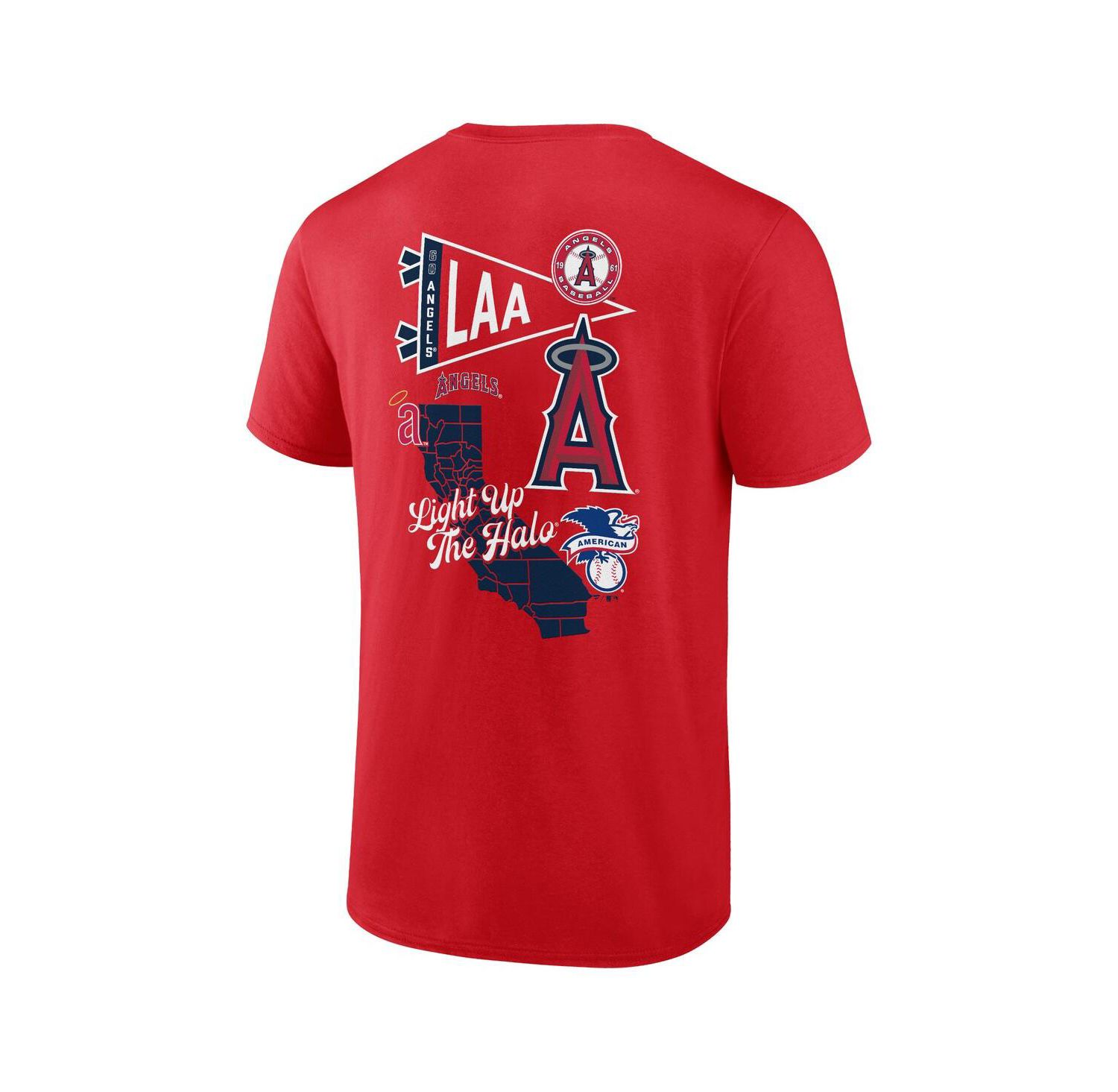 Men's Red Los Angeles Angels Split Zone T-Shirt
