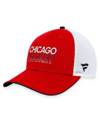Men's Red Chicago Blackhawks Authentic Pro Rink Trucker Adjustable Hat