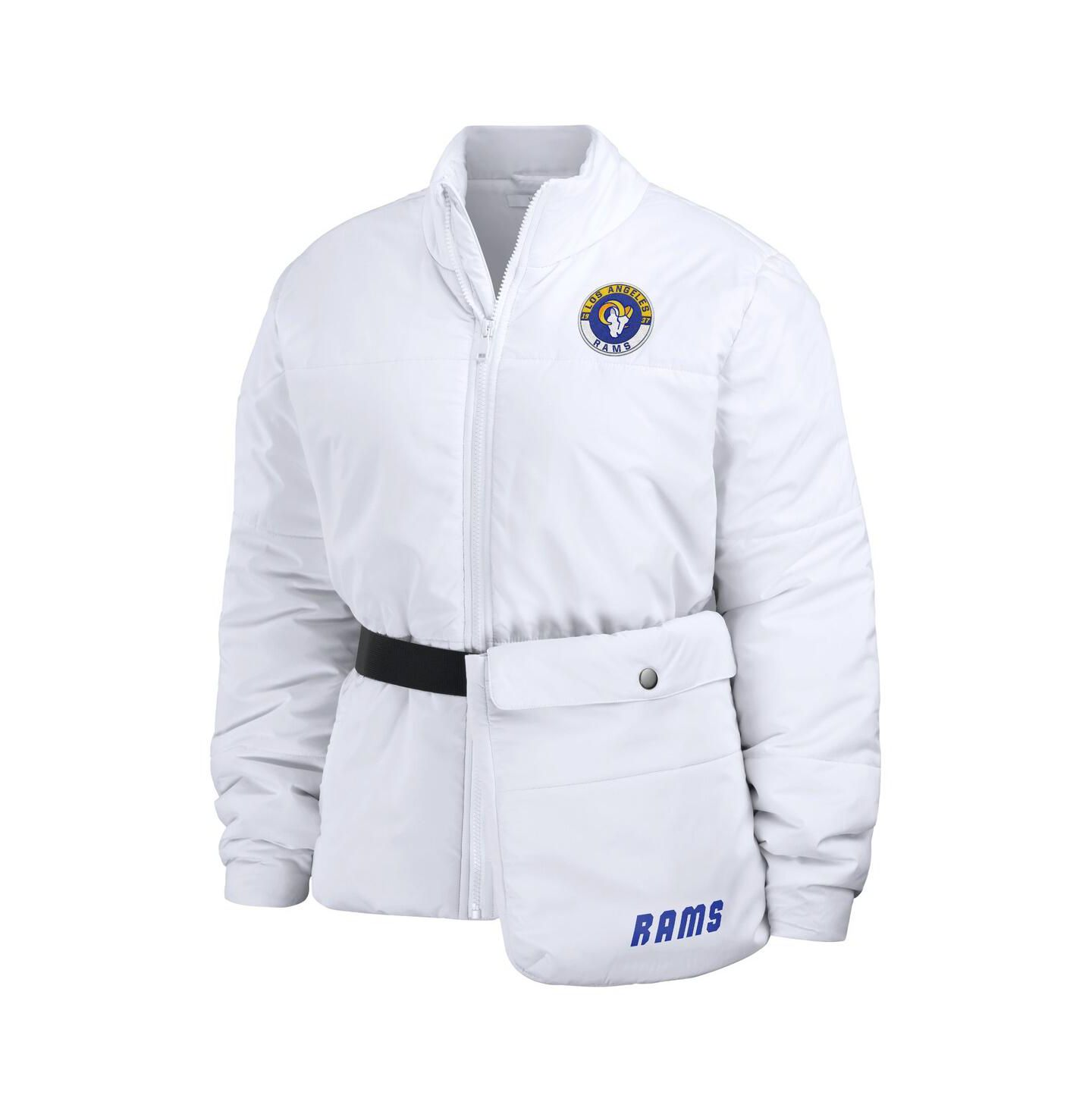 Женская куртка WEAR by Erin Andrews White Los Angeles Rams Packaway Full-Zip Puffer — фото 2