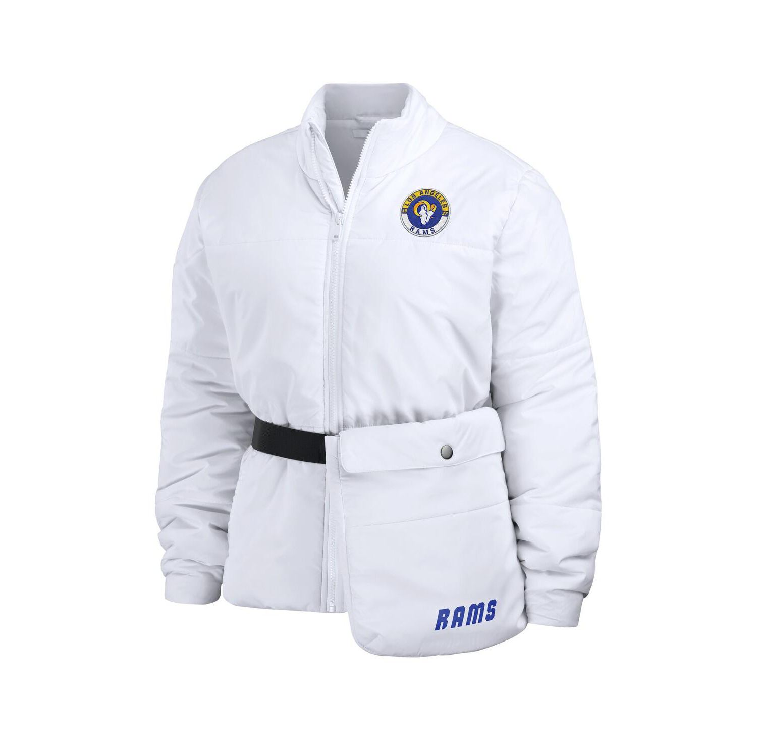 Women's White Los Angeles Rams Packaway Full-Zip Puffer Jacket