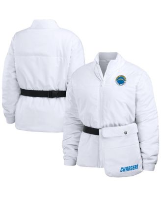 Women's White Los Angeles Chargers Packaway Full-Zip Puffer Jacket