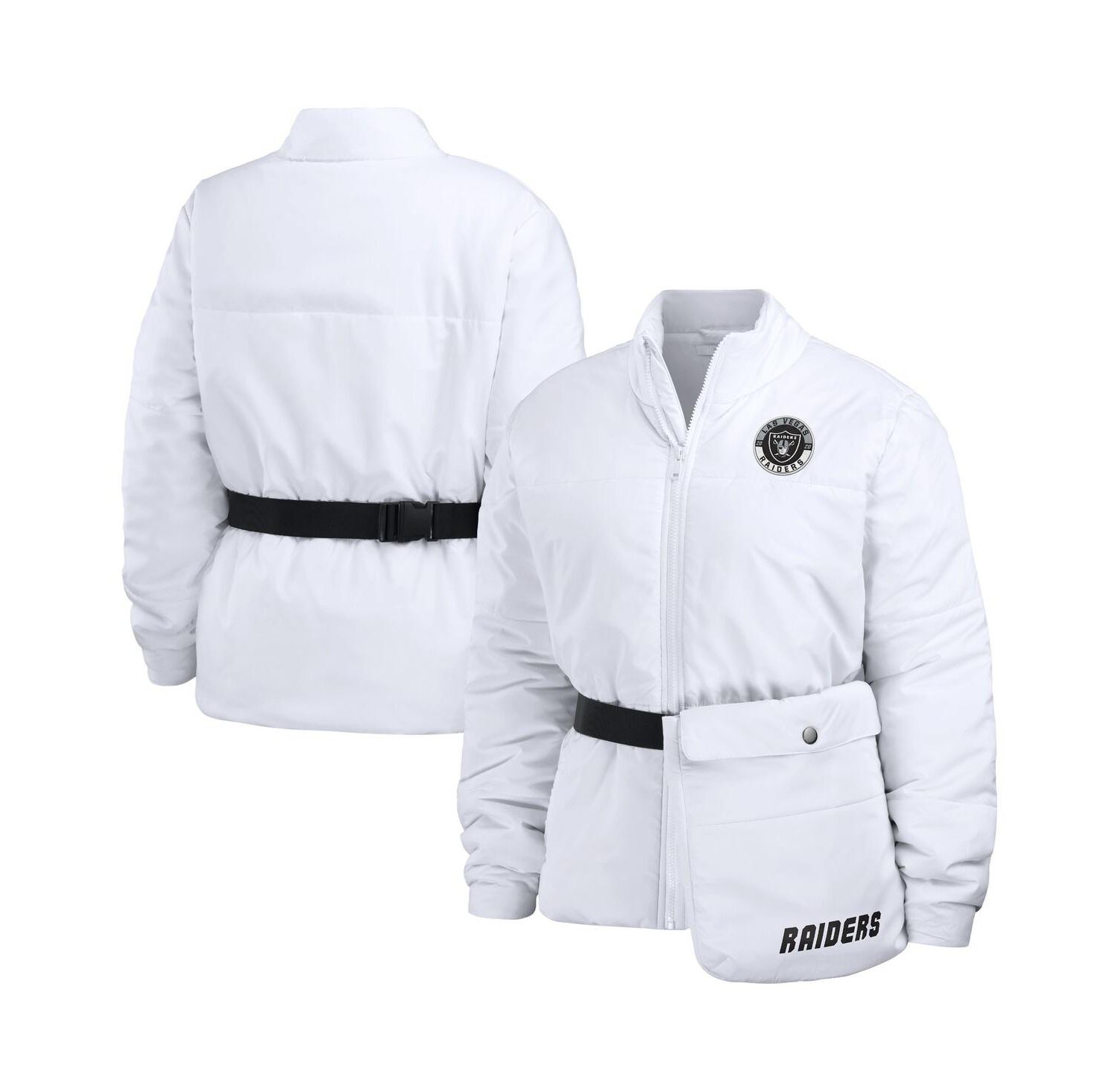 Women's White Las Vegas Raiders Packaway Full-Zip Puffer Jacket