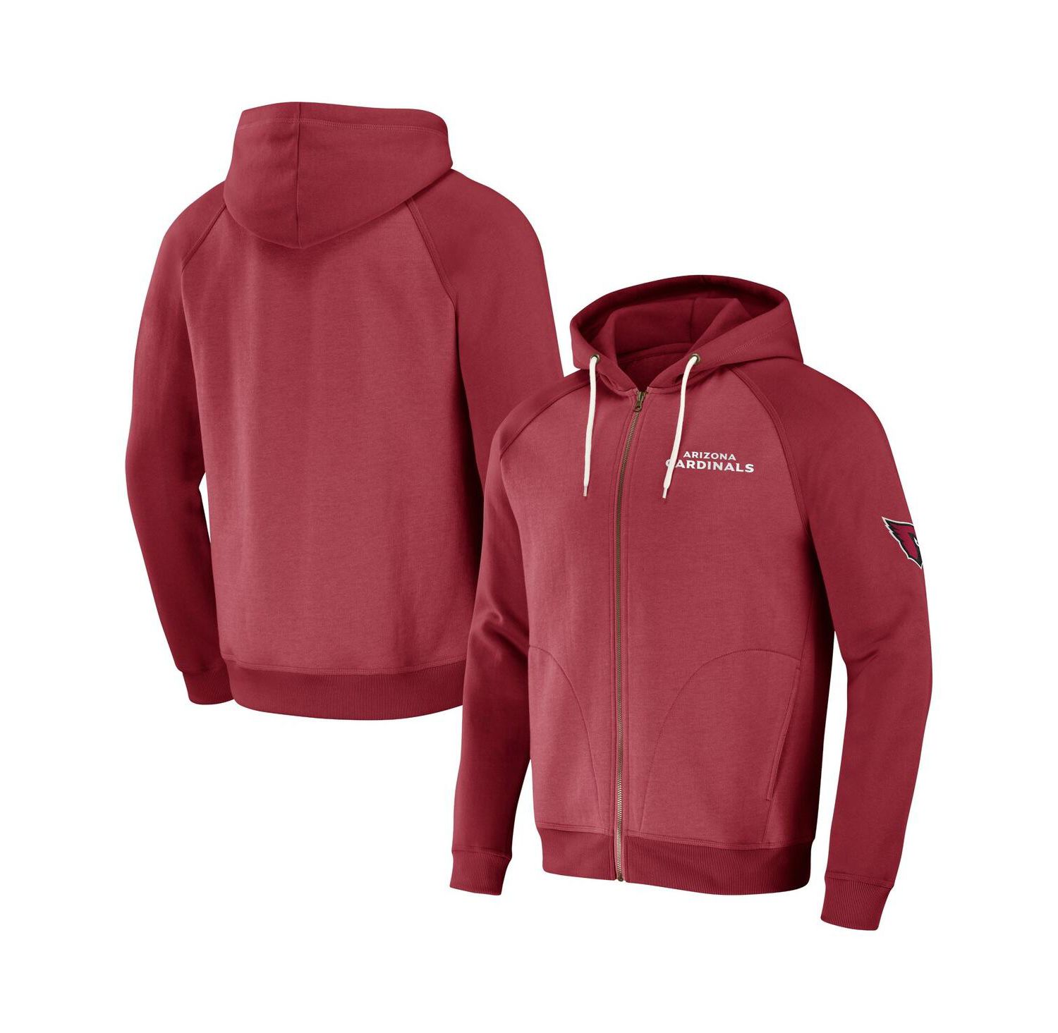 NFL x Darius Rucker Collection by Men's Cardinal Arizona Cardinals Raglan Full-Zip Hoodie