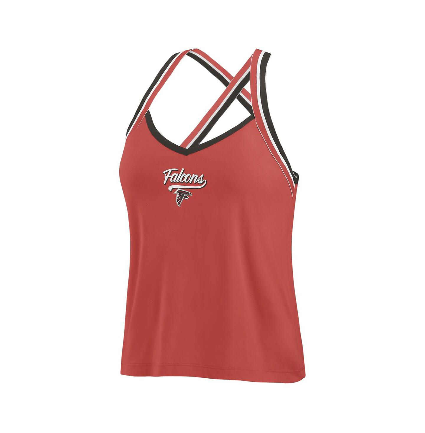 Женский топ WEAR by Erin Andrews Red Atlanta Falcons Cross Strap Tri-Blend — фото 4