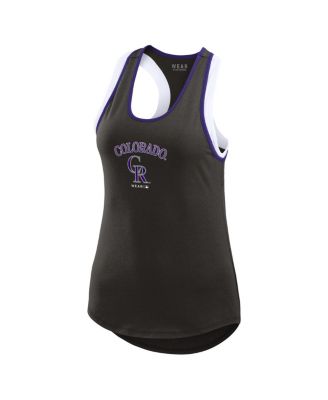 Women's Black Colorado Rockies Colorblock Racerback Tank Top