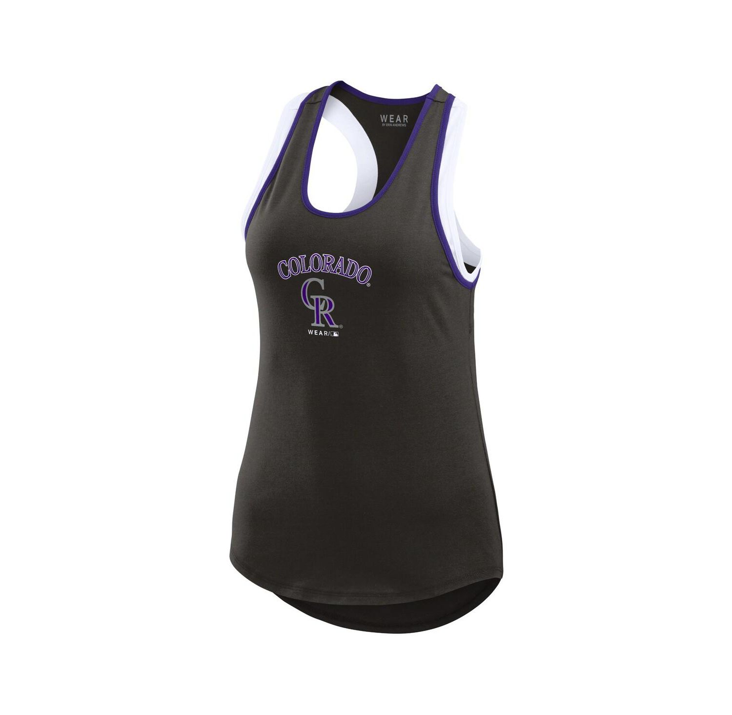 Women's Black Colorado Rockies Colorblock Racerback Tank Top