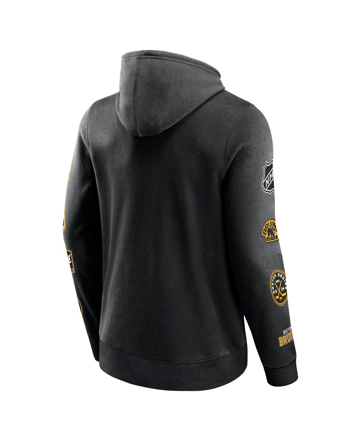 Fanatics Men's Black Boston Bruins Wild Winner Fleece Pullover Hoodie In Black