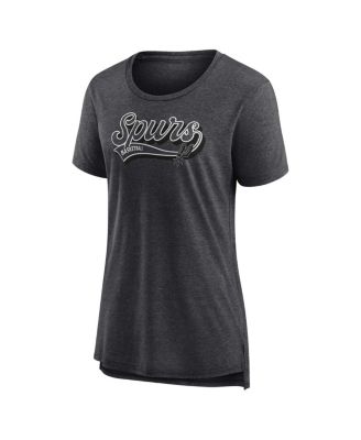Women's Heather Charcoal San Antonio Spurs League Leader Tri-Blend T-Shirt