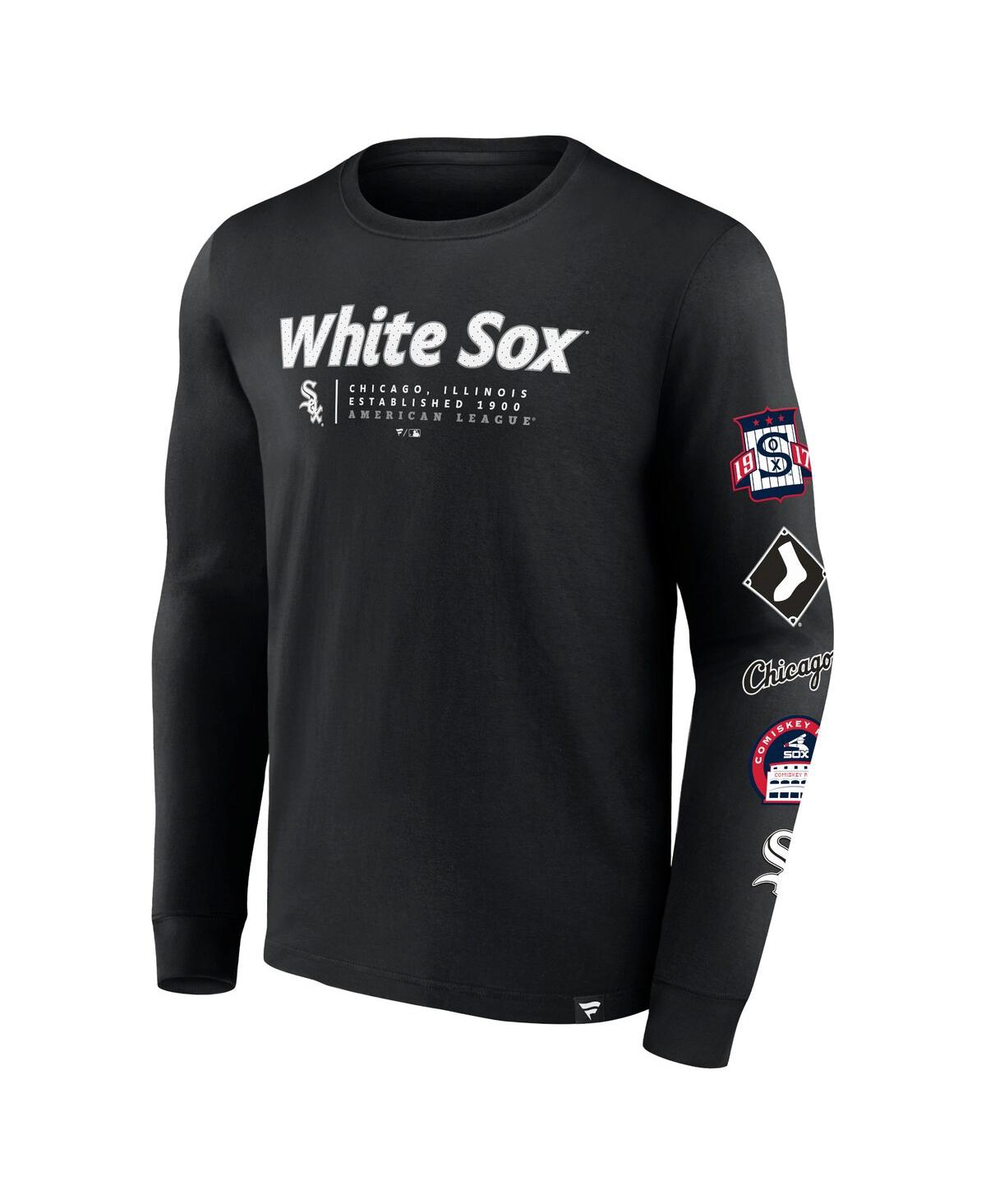 Fanatics Men's Black Chicago White Sox Strike The Goal Long Sleeve T-shirt In Black