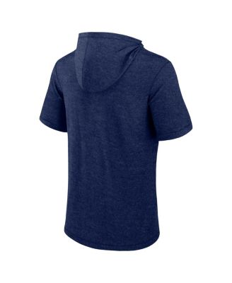 Men's Heather Navy Minnesota Twins Push Short Sleeve Pullover Hoodie