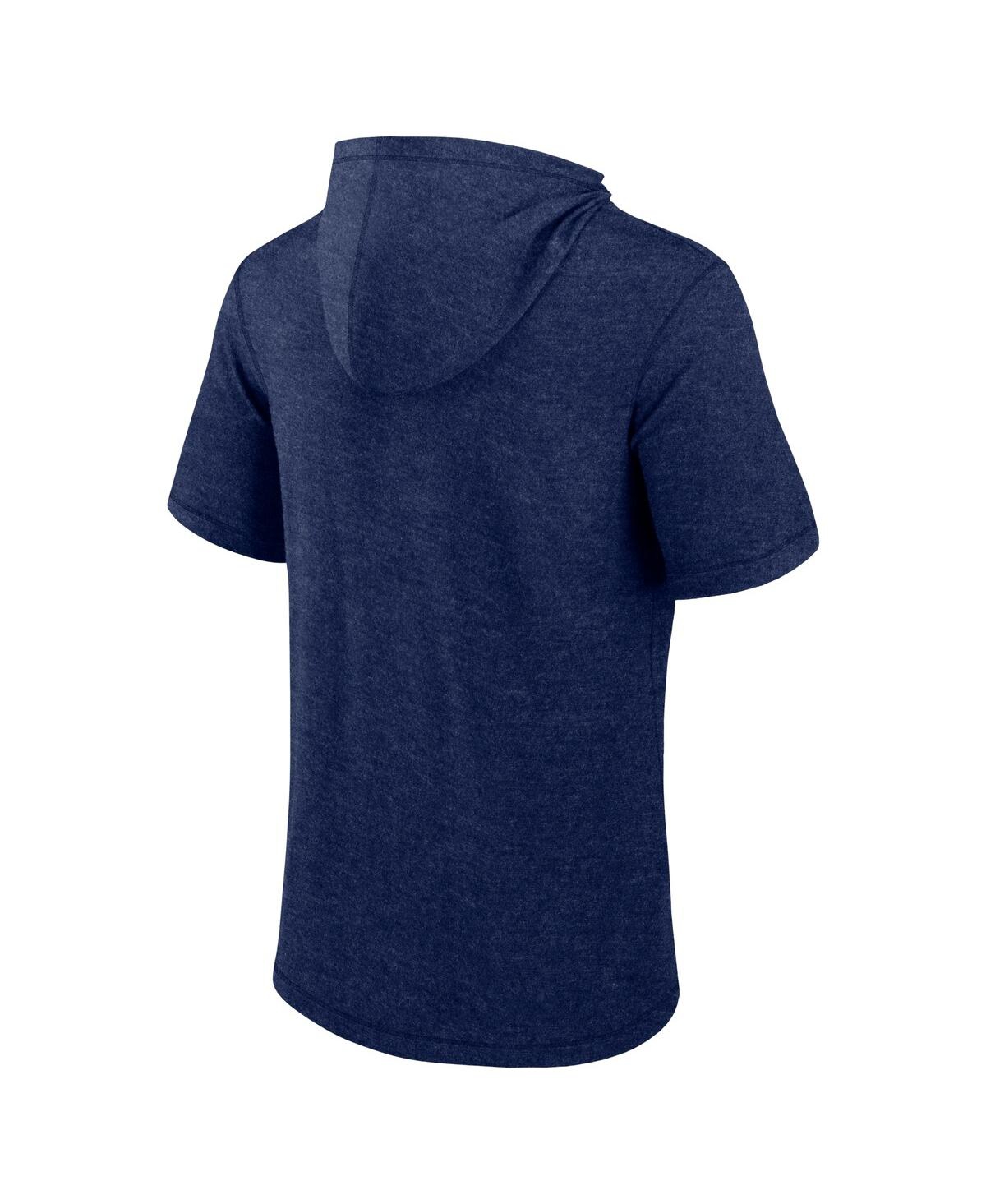 Fanatics Men's Heather Navy Minnesota Twins Push Short Sleeve Pullover Hoodie In Heather Navy