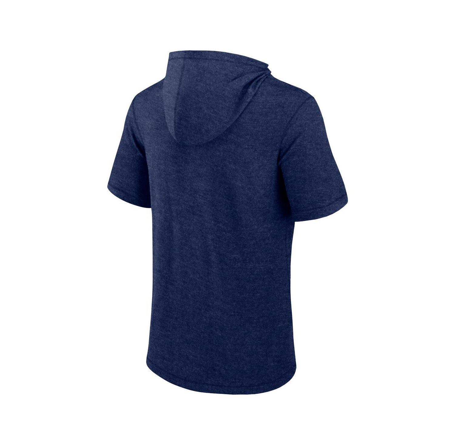 Men's Heather Navy Minnesota Twins Push Short Sleeve Pullover Hoodie