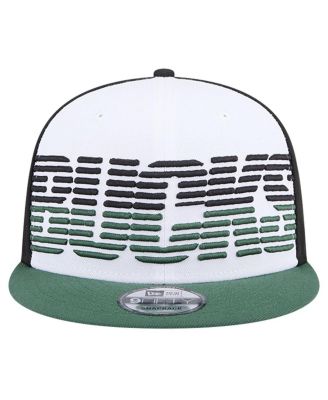Men's White/Hunter Green Milwaukee Bucks Throwback Gradient Tech Font 9FIFTY Snapback Hat