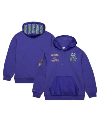 Men's Purple Milwaukee Bucks Team OG 2.0 Vintage Logo Fleece Pullover Hoodie