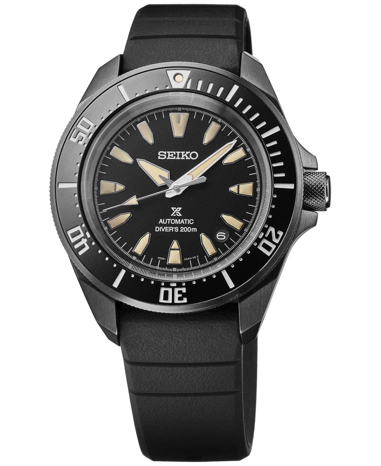Мужские часы Seiko Automatic Prospex Diver Black Silicone Strap Watch 42mm — фото 1