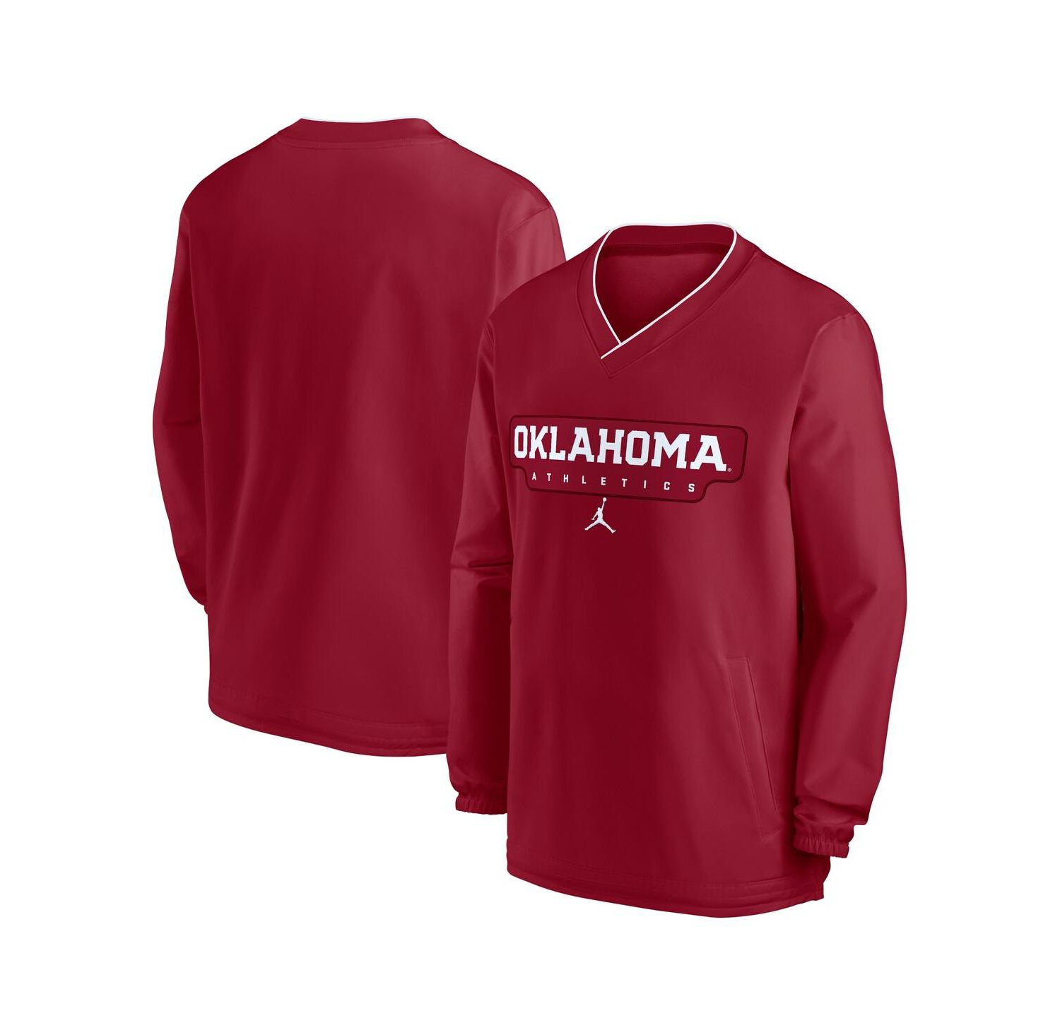 Men's Crimson Oklahoma Sooners 2024 Sideline Pullover Windshirt