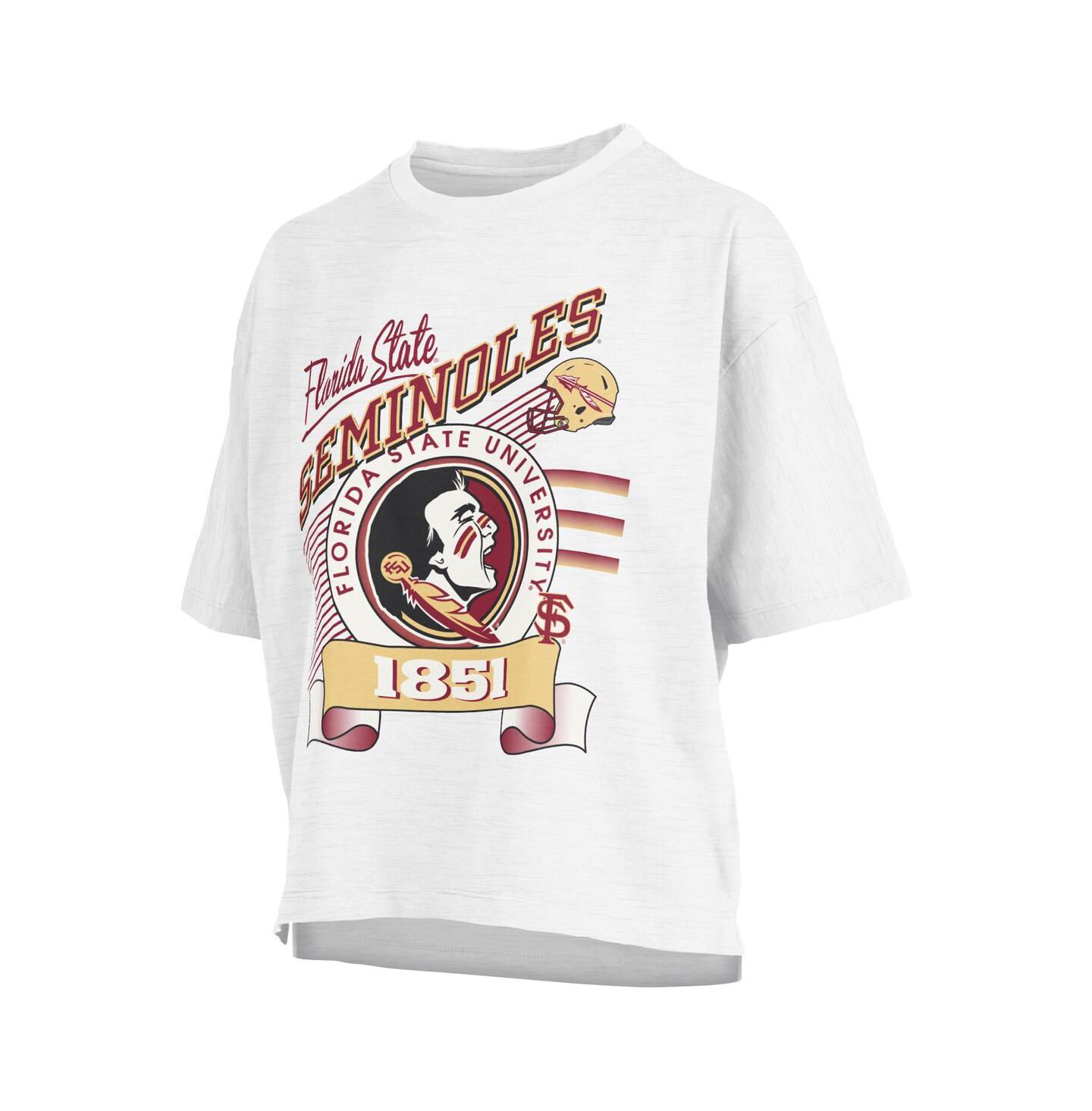 Женская футболка Pressbox White Florida State Seminoles Rock Roll Slub — фото 2