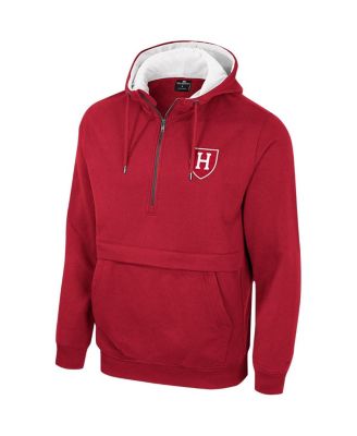 Men's Crimson Harvard Crimson Team Half-Zip Pullover Hoodie