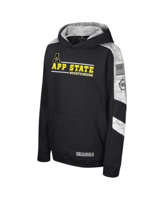 Big Boys and Girls Black Appalachian State Mountaineers OHT Military Appreciation Cyclone Digital Camo&nbsp;Pullover Hoodie