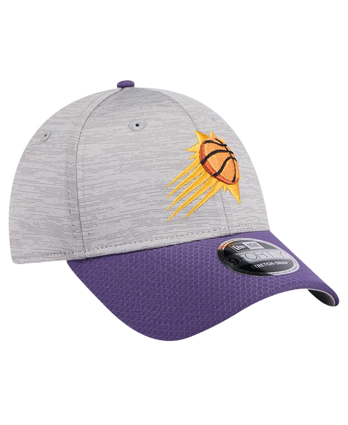 New Era Men's Heather Gray/purple Phoenix Suns Active Digi-tech Two-tone 9forty Adjustable Hat In Heather Gray,purple