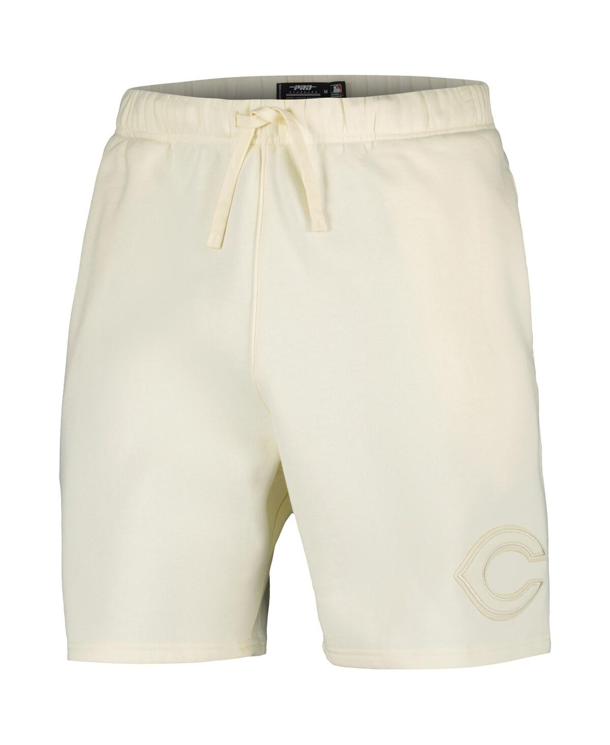Pro Standard Men's Cream Cincinnati Reds Neutral Fleece Shorts In Gold
