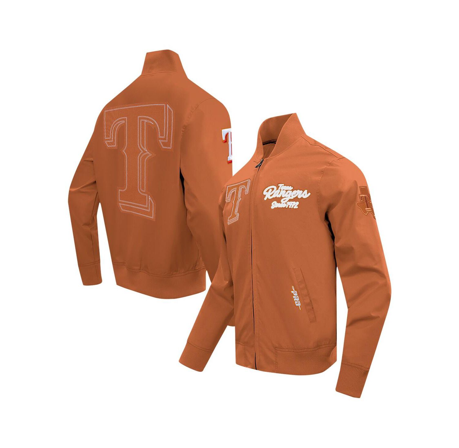 Men's Brown Texas Rangers Paint The City Twill Full-Zip Jacket