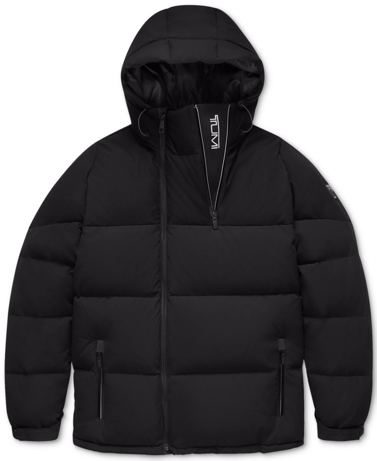 Shop Tumi Men's Asymmetrical Zip Premium Down Fill Heavyweight Puffer In Black
