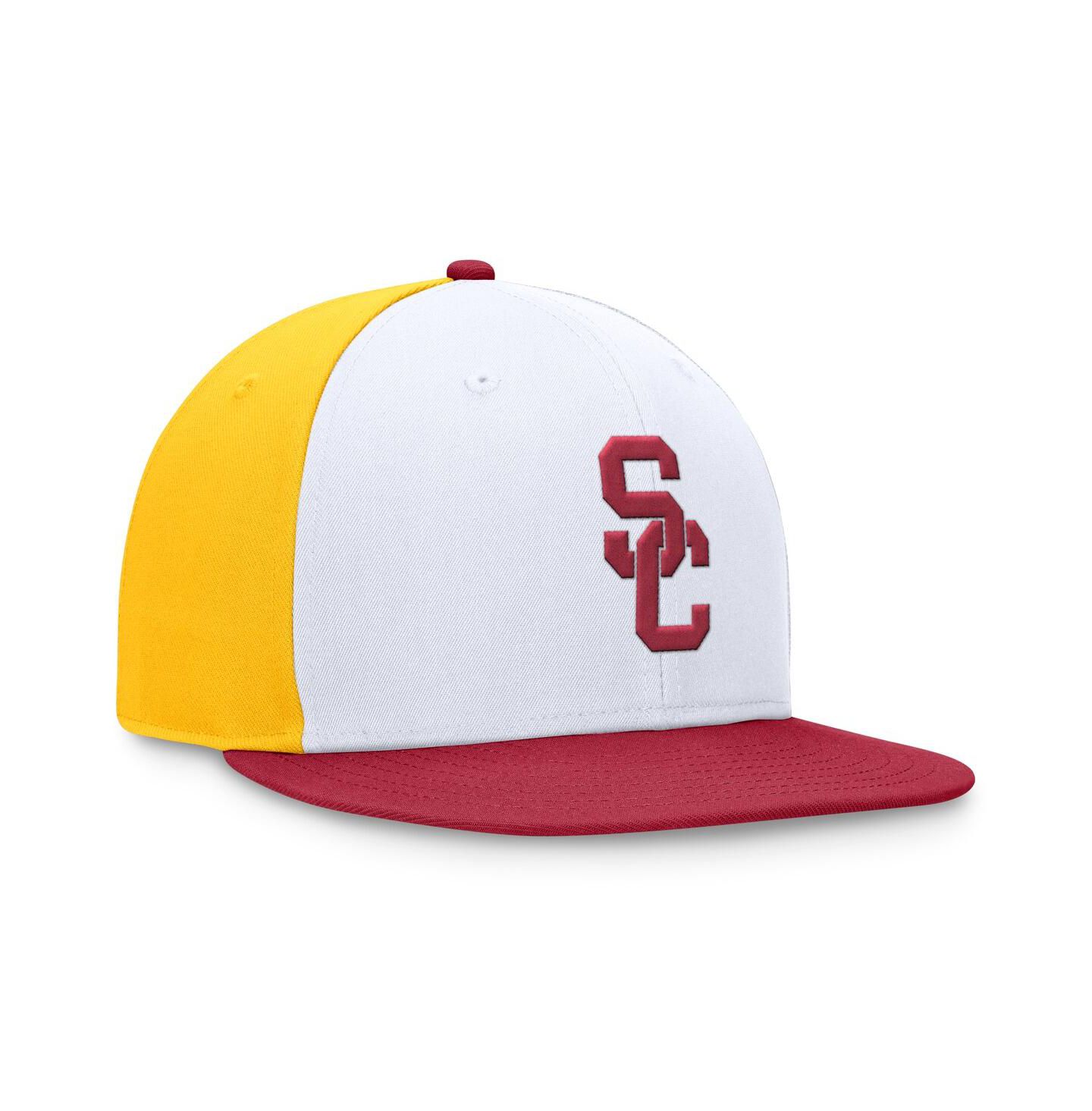Мужская кепка Top of the World White/Cardinal USC Trojans Tri-Tone Heritage Collector Fitted Hat — фото 3
