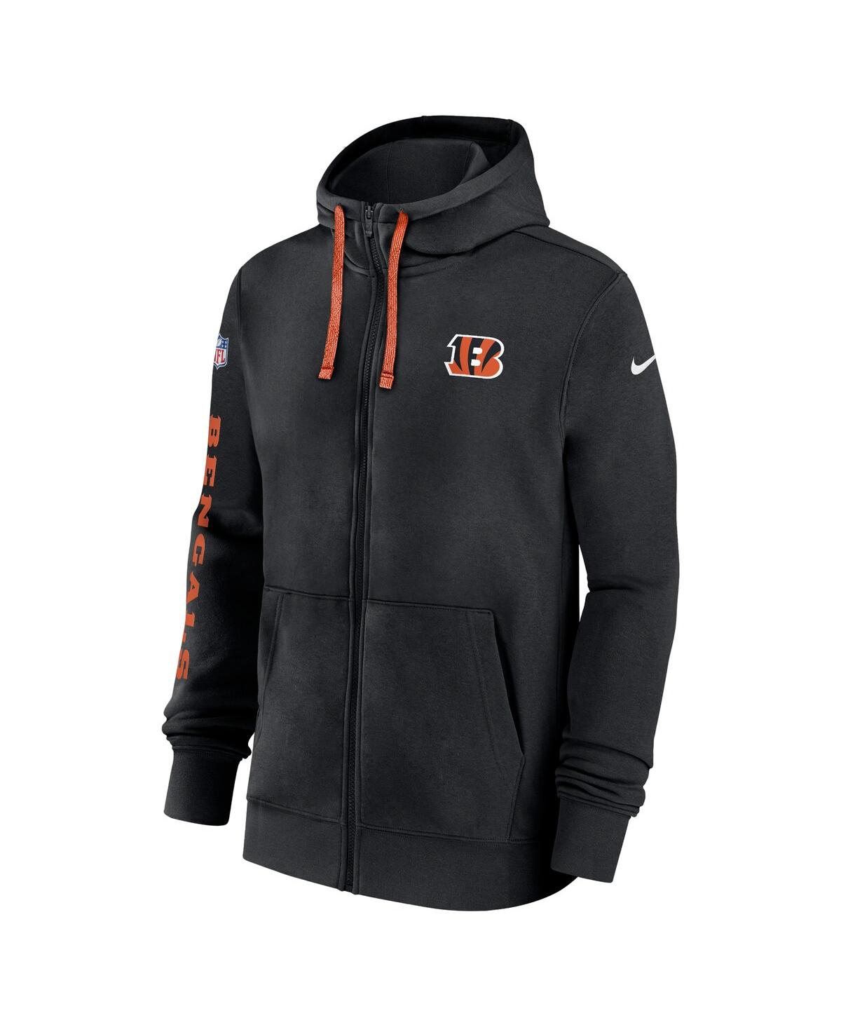 Nike Men'sCincinnati Bengals 2024 Sideline Club Full-Zip Hoodie - Black