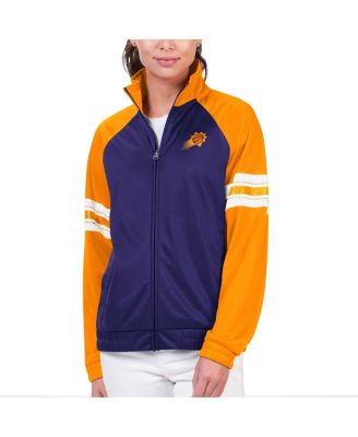 Women's Purple Phoenix Suns Main Player Raglan Rhinestone Full-Zip Track Jacket
