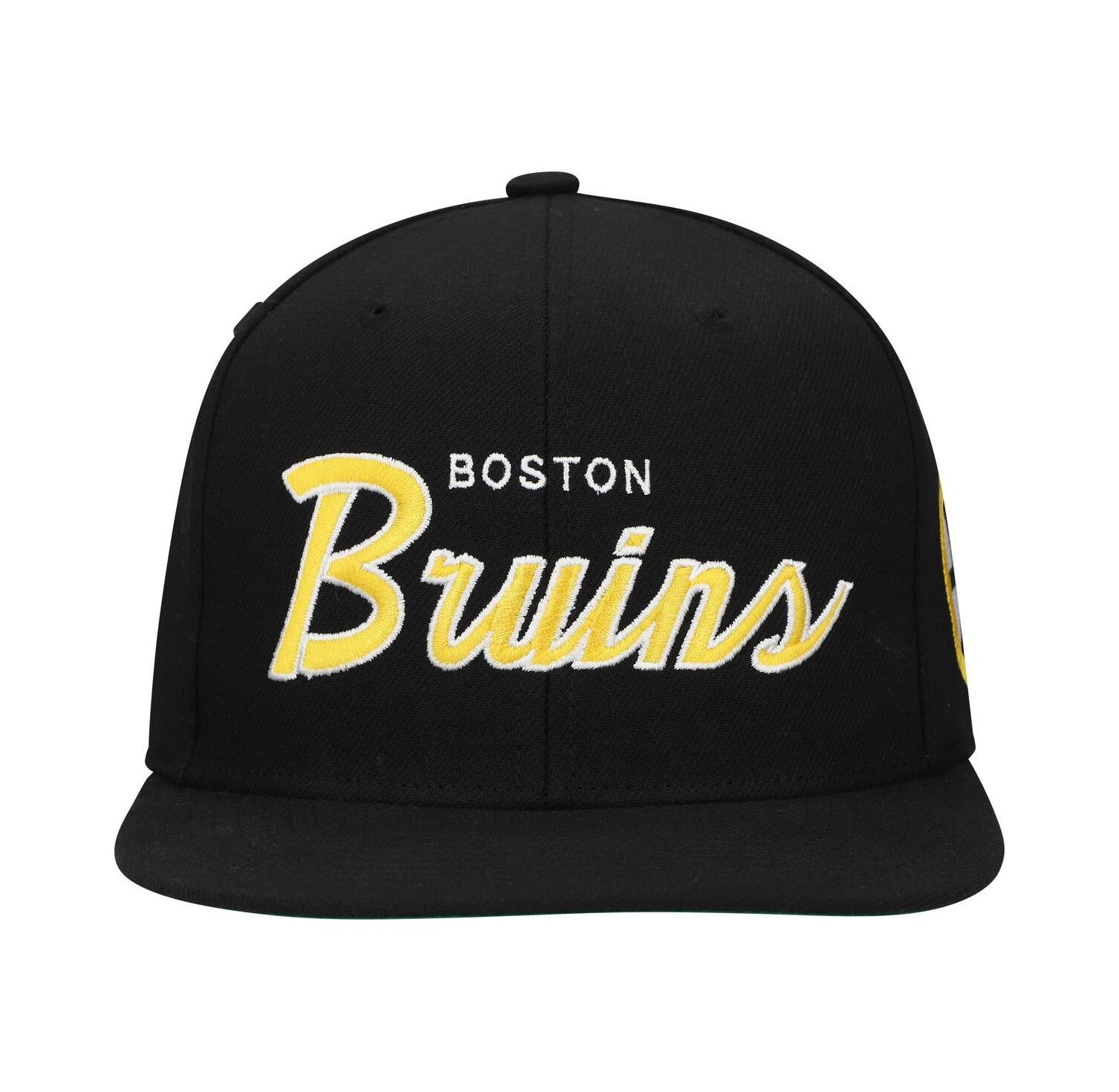 Men's Black Boston Bruins Core Team Script 2.0 Snapback Hat