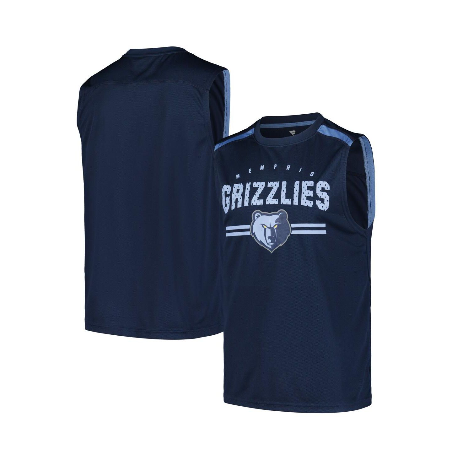Мужской топ Fanatics Navy Memphis Grizzlies Birdseye Muscle — фото 1