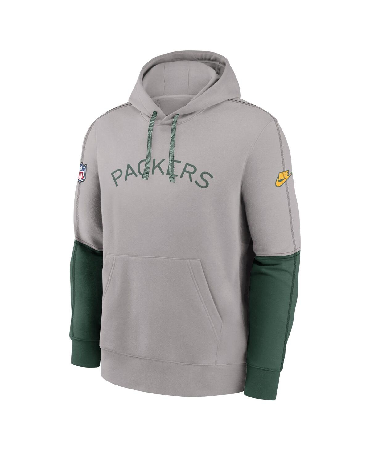 Nike Men'sGreen Bay Packers Alternate Logo Club Tri-Blend Pullover Hoodie - Gray
