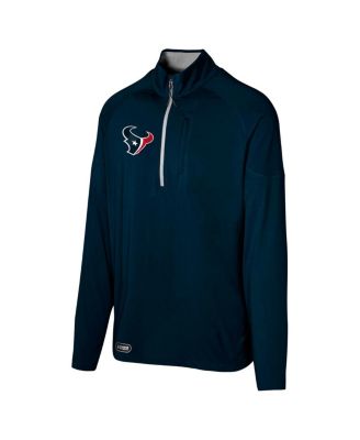 Men's Navy Houston Texans Grind Iron Quarter-Zip Top